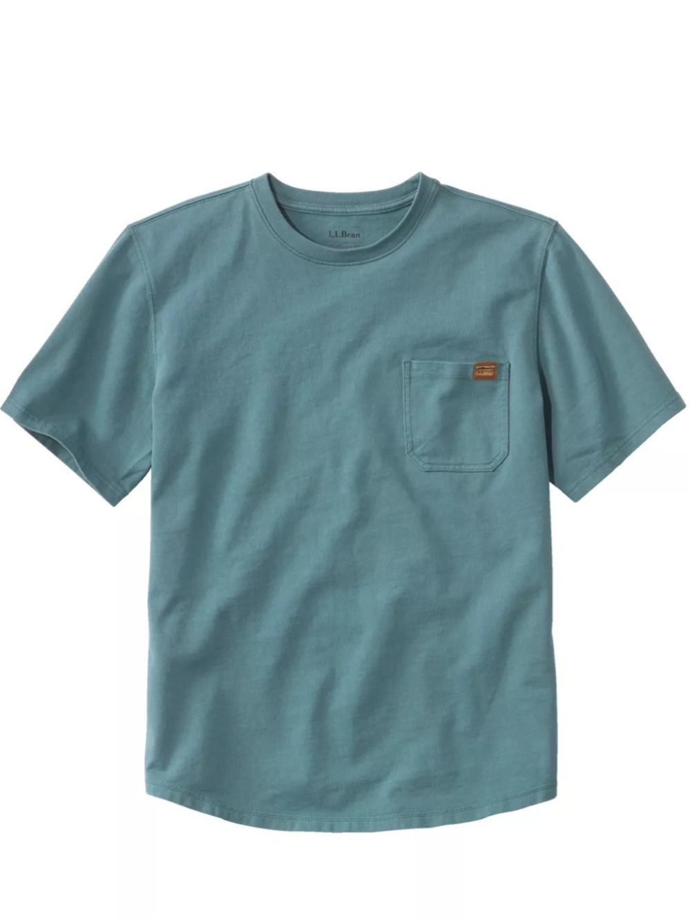 L.L. Bean Men's Short-Sleeve Pocket Tee in Teal Blue
